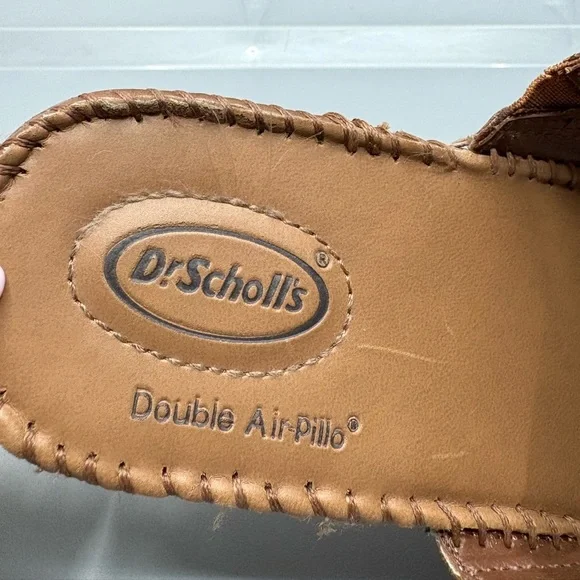 Dr. Scholl's Air Pillo Thong Leather Sandals Womens Flip Flops Wedge Shoes Sz 8 - Picture 4 of 12
